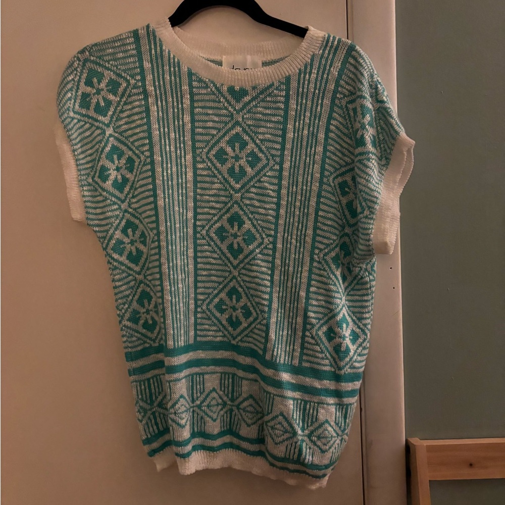 Blue and white sweater